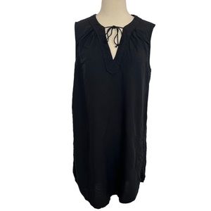 Old Navy Black Tunic Short Sleeve Dress Size L 100% rayon
